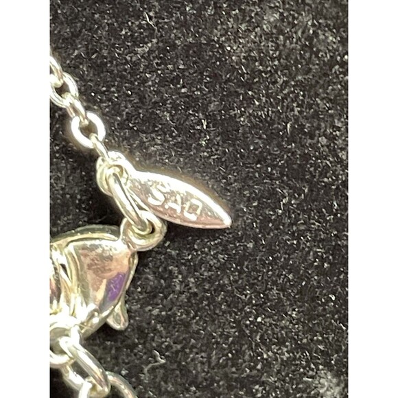 Vintage Avon SAQ signed Double Chain ‘Y’ Necklace geometric Pendant 2006 White - Picture 10 of 15